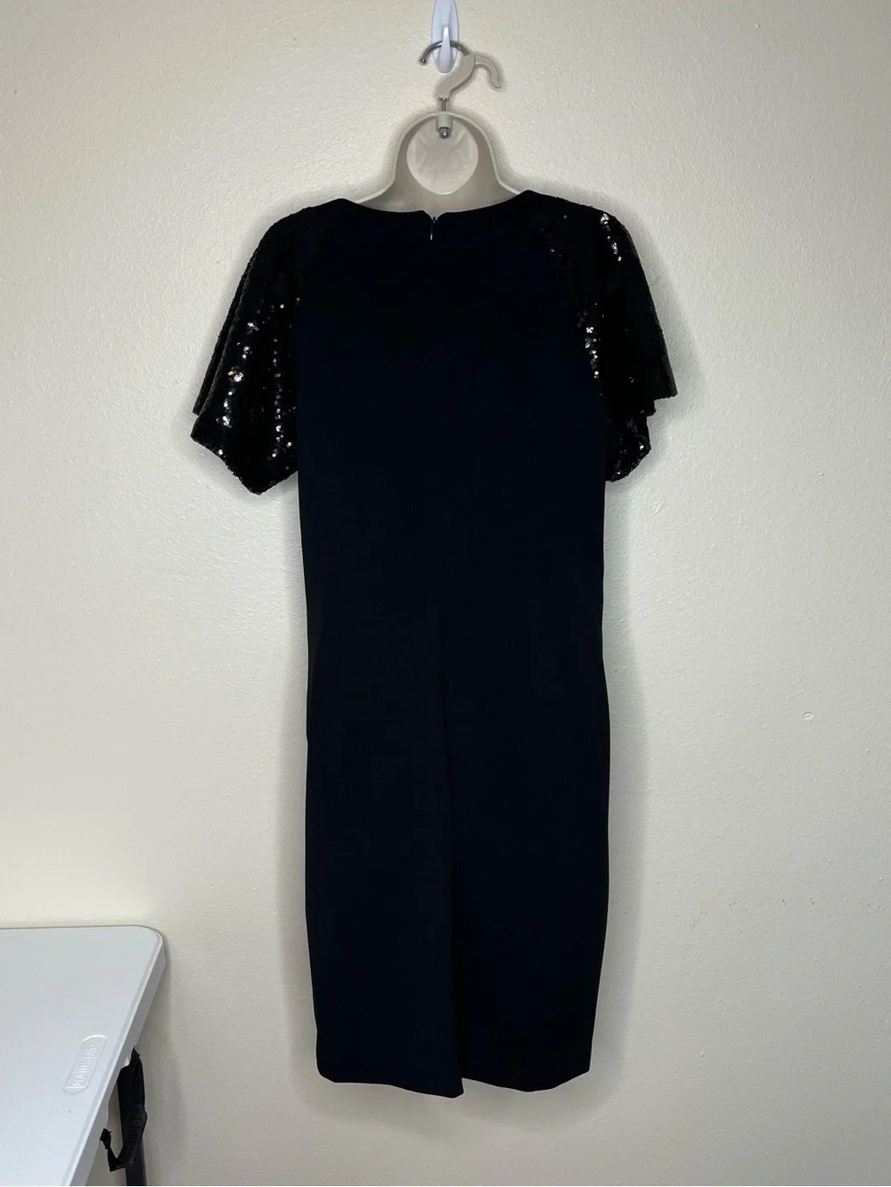 Harper 241 Black Shift Dress Size 10 Sequin Short Flutter Sleeve Cocktail Party